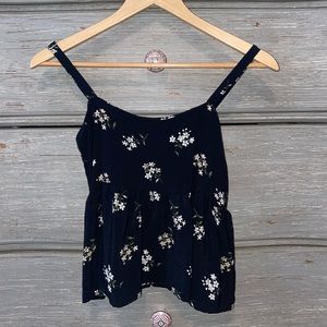 Hollister Black Floral Top